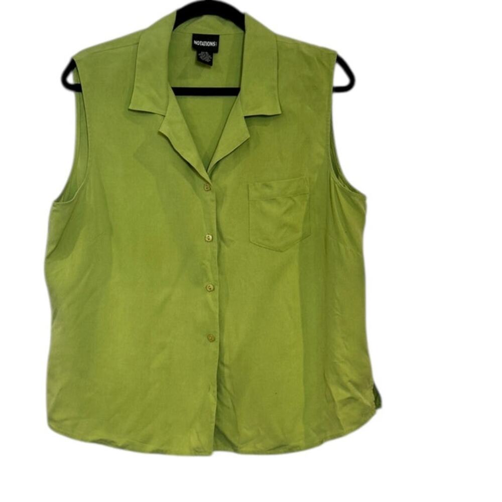 Notions Tank, green  XL, silk, resort, vacation, casual